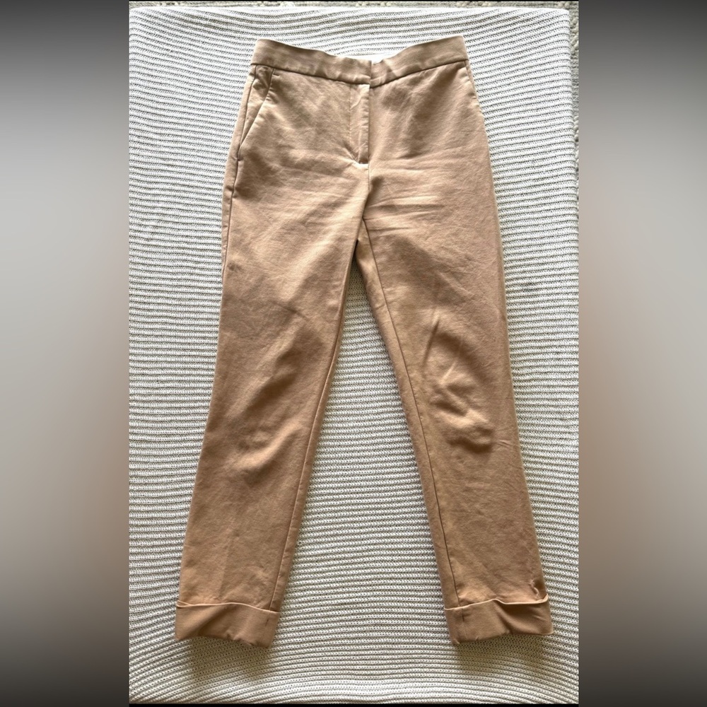 ANN TAYLOR Women's Pants Mid Rise Straight Leg Stretch Beige Color.Size 00